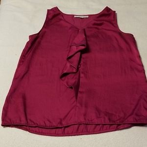 Loft Sleeveless Blouse with Ruffle front